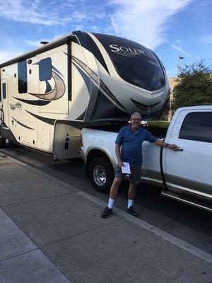 Dan just got his non-commercial license to tow his fifth wheel congratulations