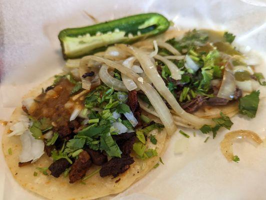 Al Pastor and Cabeza Tacos