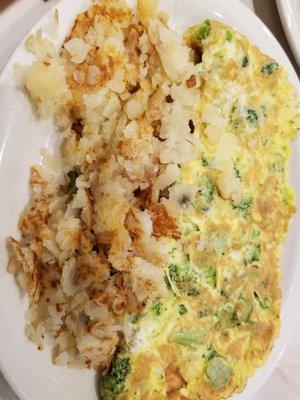 Broccoli omelette & homefries