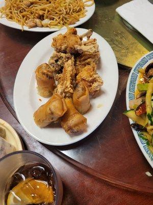 Egg rolls & Fried prawns