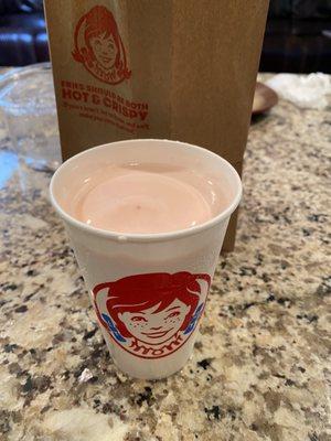 Small Strawberry Frosty. Limited time. Very tasty! Great summer treat, not artificial tasting, very refreshing!