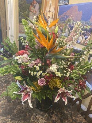 Arrangement delivered to house