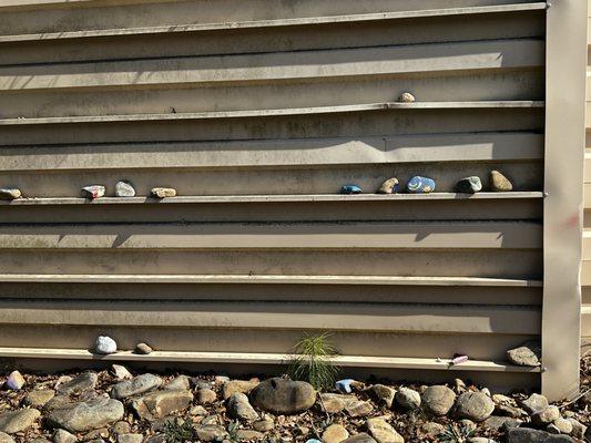 Painted rocks on the sound barrier.