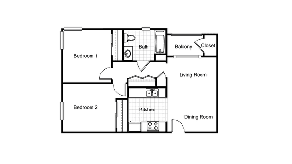 Two Bedroom Floor Plan