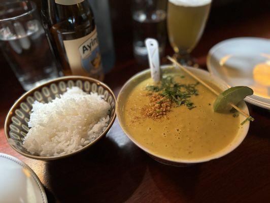 Delicious dahl with a side of rice-the best comfort food...