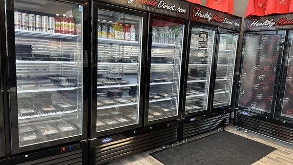 These fridges have stacks of meals. Quite a lot of variety and qty.