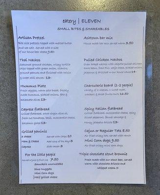 Food menu