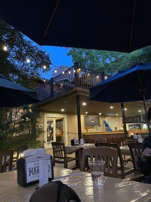 Patio views at night