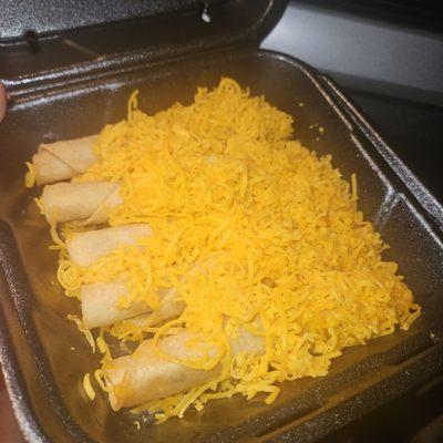 5 rolled tacos w/ cheese only