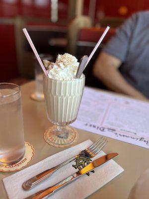 Banana coconut boozy milkshake