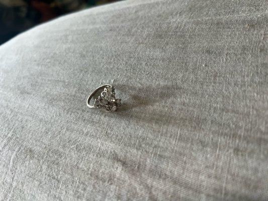 Ring-rhodium plated/fixed and cleaned