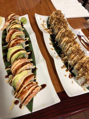 Left: Carolina Roll    Right: Crunchy Texas Roll