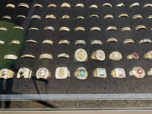 weddings ring sets + mens rings (bottom row)