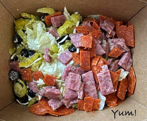 Big Italian Salad. With  Black Olives. With  Pepperoncini.