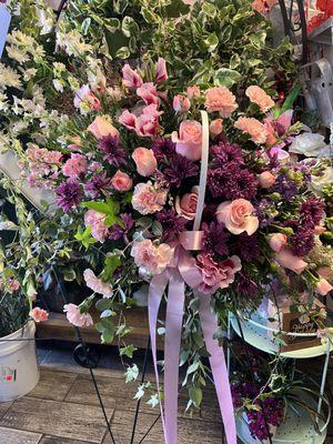 DELICATE PINK SPRAY
 FUNERAL ARRANGEMENT