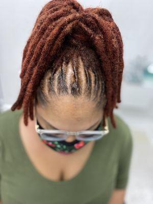 Loc Extensions with updo style