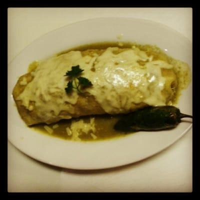 Wet burrito your choice or red or green sauce and chicken or steak!