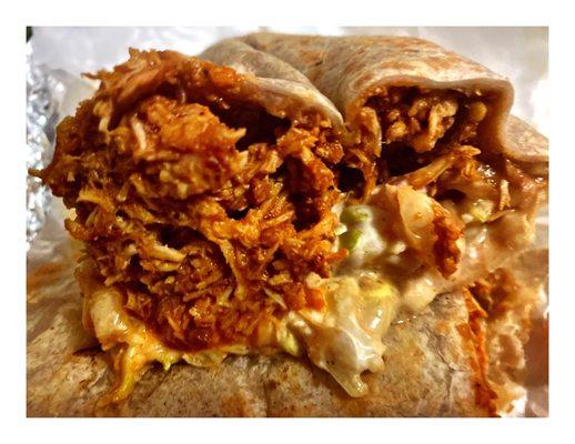 Tinga Burrito (Pulled Chicken w/Chipotle Sauce) Tastee!!! La Piri !..Great Food!Great Service!Dine In Take Out Delivery ! So Good! Nice!