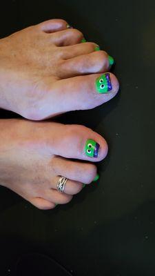 Halloween Toenails 10.21.23. Thank you Lisa.