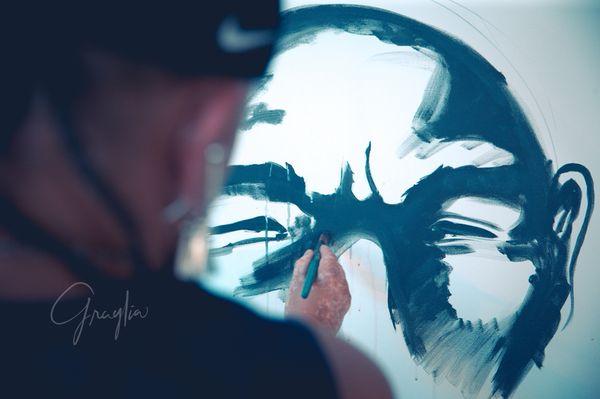 Live painting captured during the Nike N7 event during sneaker week.