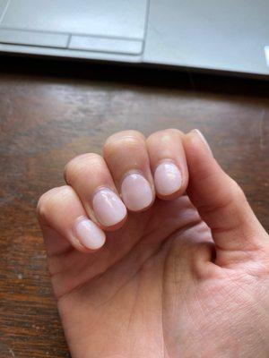 Left hand - Chipped nail after one week (even with SNS)  AND insane cuticles/hang nails.