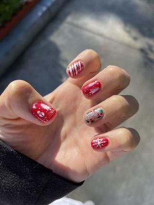 Christmas nails by Thu  (lasted 30 days with no chips)