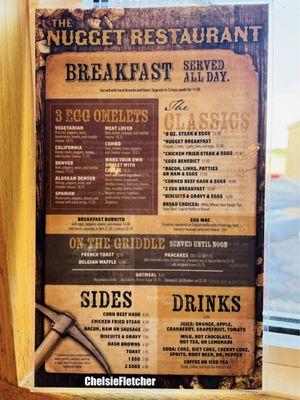 Breakfast menu