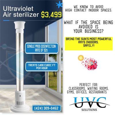 UVC AIR STERILIZER : SAFE TO RUN WHILE PEOPLE ARE IN THE ROOM!