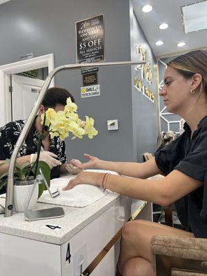 Good time at the nail salon. So far so good going for a pink fuschia mix .