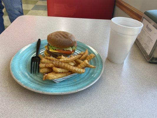 Double Cheeseburger and Fries