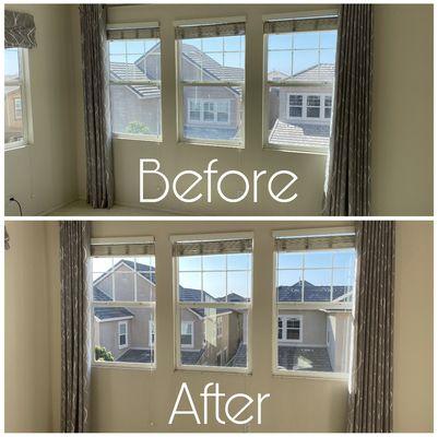 What a big difference a windows cleaning can make after wild fires in the area! (Portola Spring)