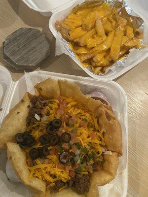 Taco Salad and Cheese Fries