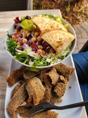 Greek salad with gyro meat