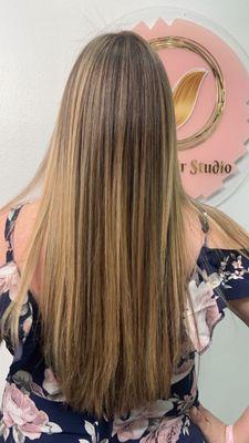 Balayage golden blonde