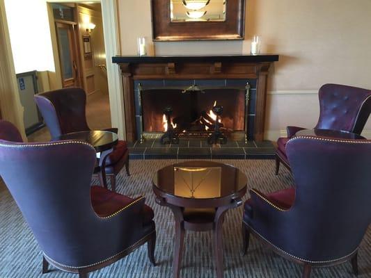 Beautiful fireplace in the lounge