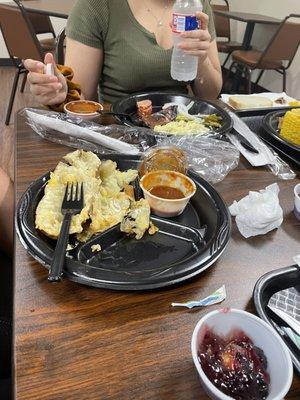 Destroyed baked potato