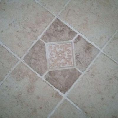 Tile floor in bathroom