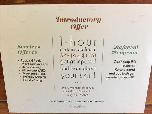 Introductory offer for first time visits!