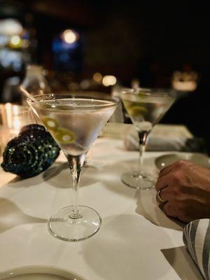 LOVE LOVE LOVE the new martini cocktail list! These are Gray Goose Martinis with hand stuffed blue cheese olives :)...