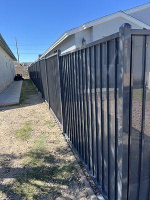 Left Side View Security Fencing With Screen.