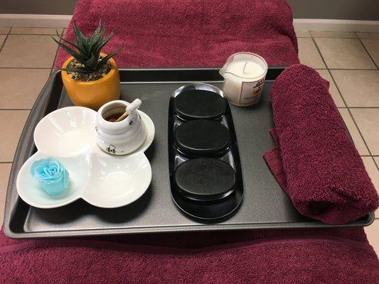 Milk honey and hot stone pedicure!