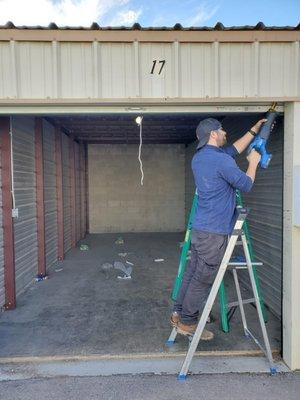 commercial garage door installation - frame adjustments