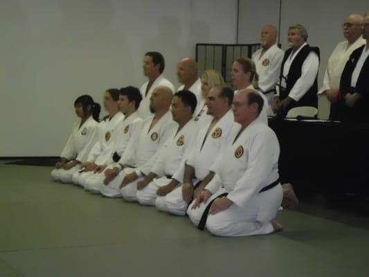 Aikido Federation - Line up of black belts and candidates