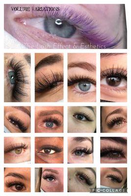 Customized eyelash extensions in different lengths, curls, colors, and styles!