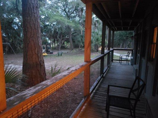 Back porch area of rooms