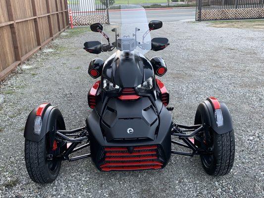 CanAm Ryker with JL Marine speakers with Bluetooth controller installed by JG Audio!