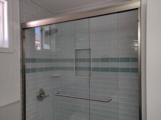 Semi-frameless sliding shower enclosures (tub or no-tub)