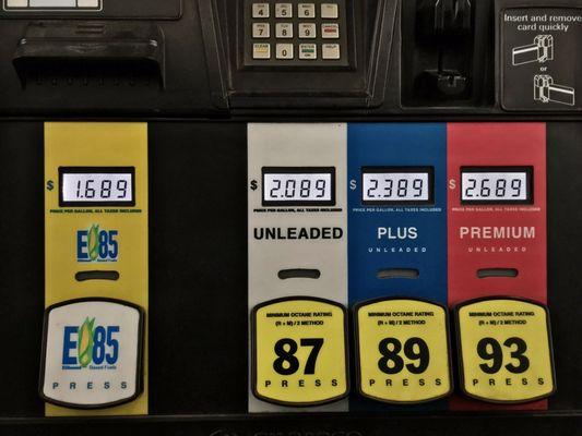 E85 pump/prices