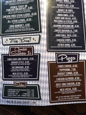 Current menu, their website had wrong prices