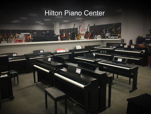 Yamaha ,Roland, Casio, Dynatone digital pianos all in one place to try.